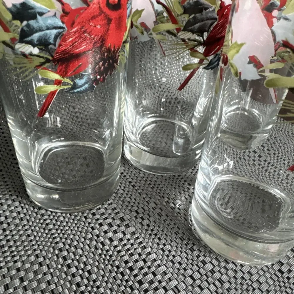 Lenox Winter Greetings, Cardinals, Gold Trim: Highball / Tumbler (s), Set Of 4